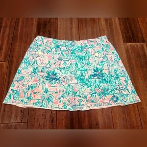 Lilly Pulitzer Madison Skort, Bright Agate Green Colorful Camelflage, Large